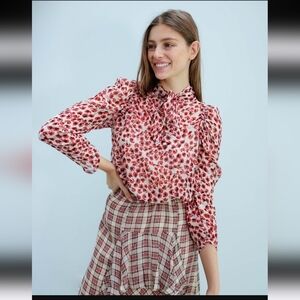 Munthe Jaydn Silk Blend Blouse Size 4 Animal Print